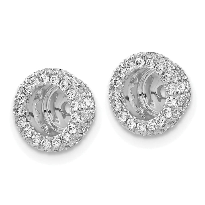 14k White Gold 5/8 CT Diamond Circle Earring Jackets