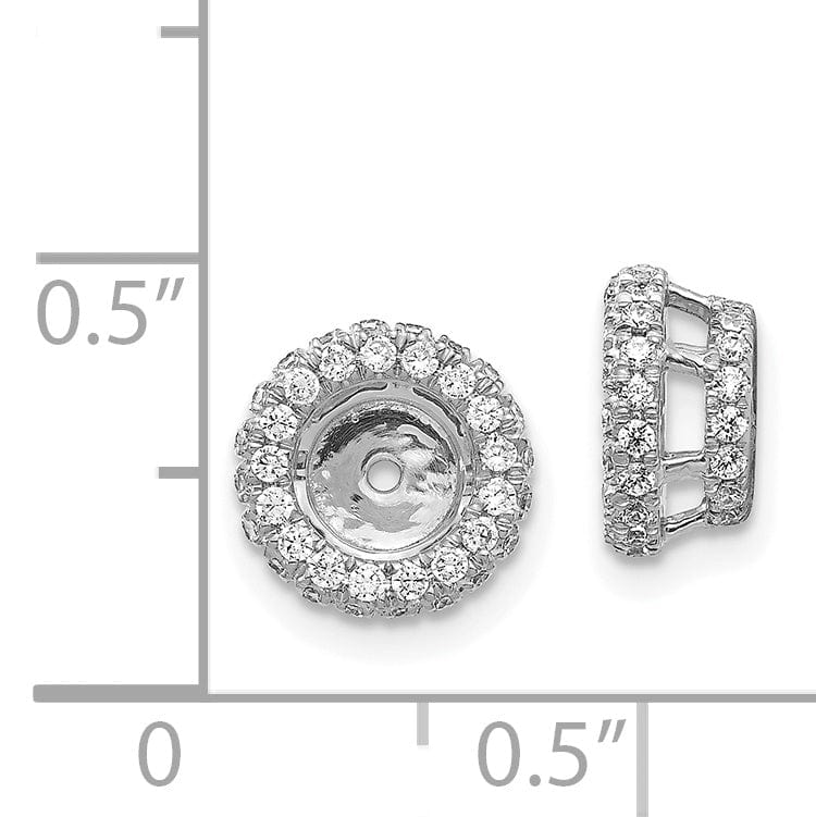 14k White Gold 5/8 CT Diamond Circle Earring Jackets