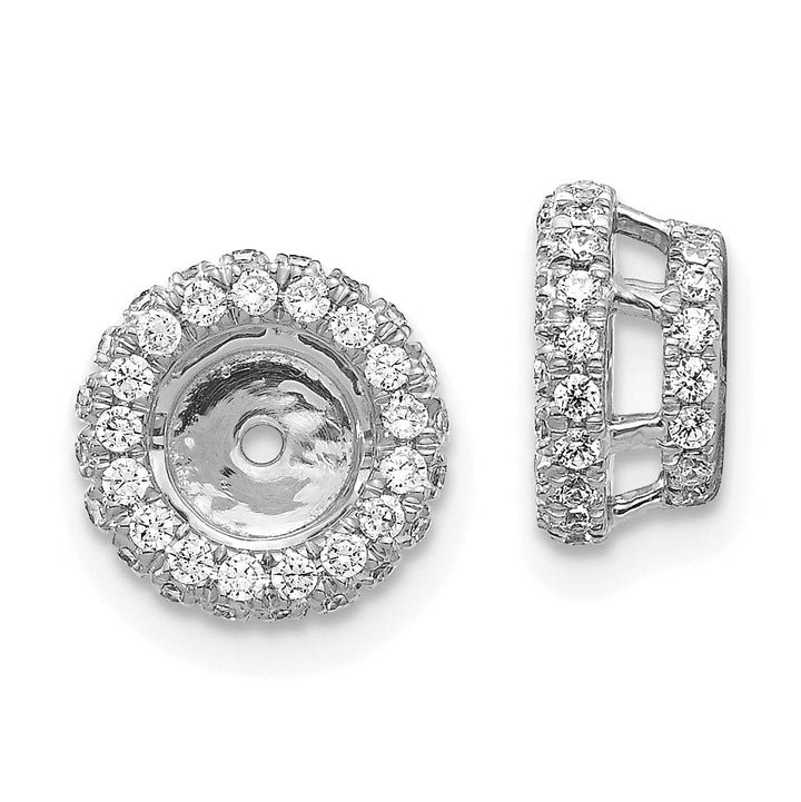 14k White Gold 5/8 CT Diamond Circle Earring Jackets