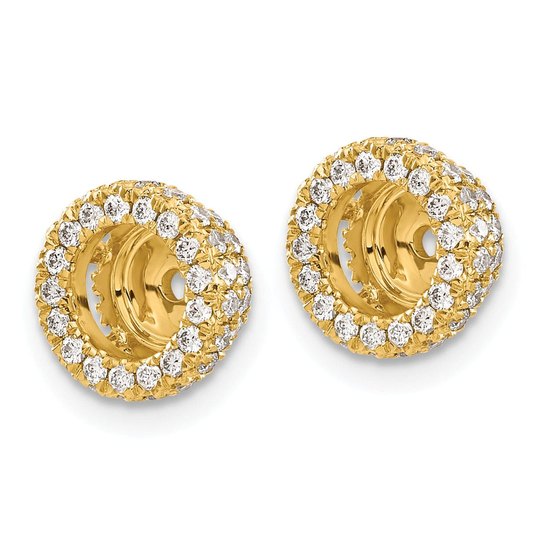 14k Yellow Gold 5/8 CT Diamond Circle Earring Jackets