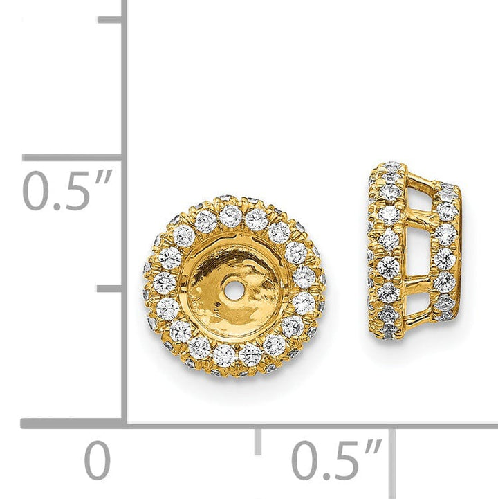 14k Yellow Gold 5/8 CT Diamond Circle Earring Jackets