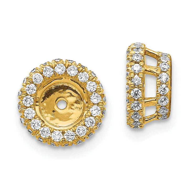 14k Yellow Gold 5/8 CT Diamond Circle Earring Jackets