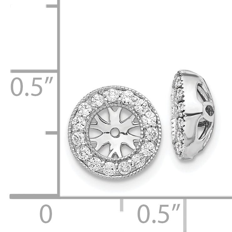 14k White Gold 1/4 CT Diamond Circle Earring Jackets