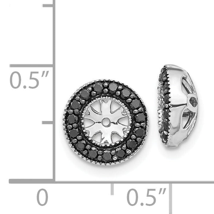 14k White Gold 1/4 CT Black Diamond Circle Earring Jackets