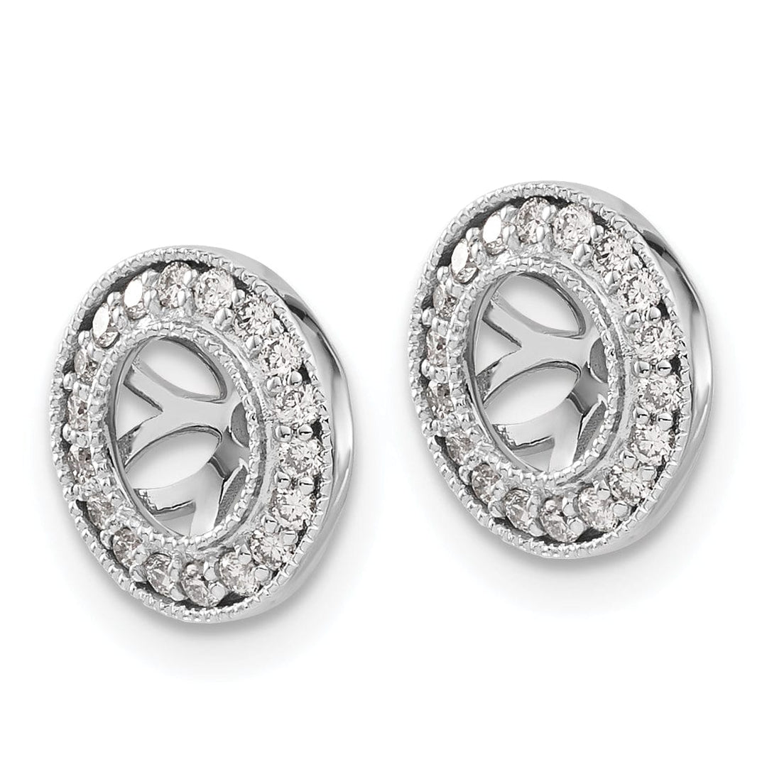 14k White Gold 1/3 CT Diamond Circle Earring Jackets