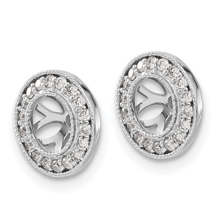 14k White Gold 1/3 CT Diamond Circle Earring Jackets