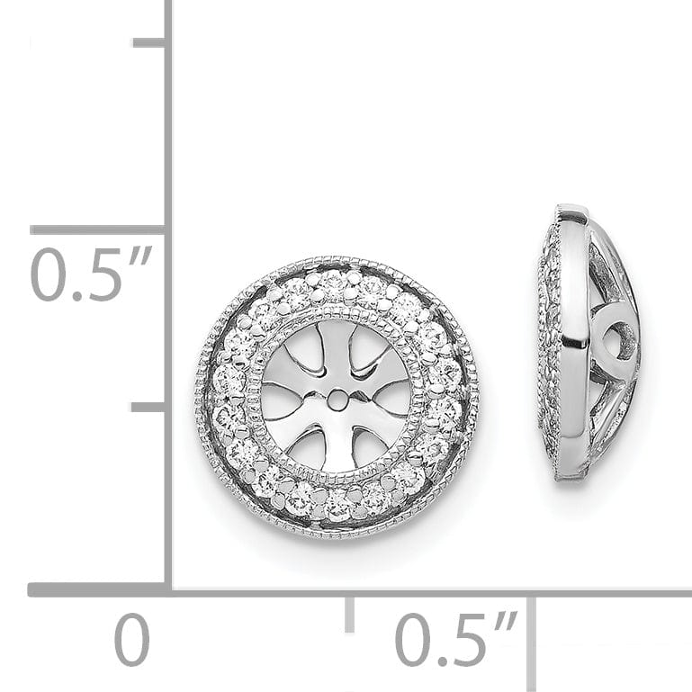 14k White Gold 1/3 CT Diamond Circle Earring Jackets