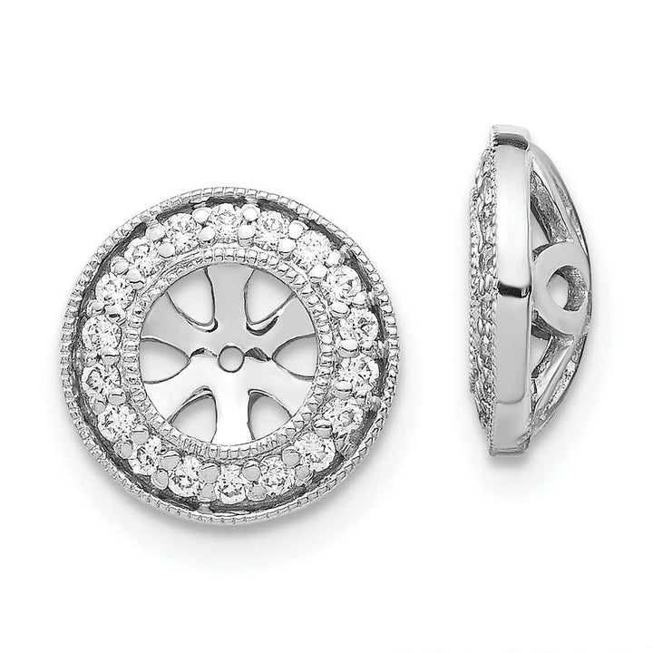 14k White Gold 1/3 CT Diamond Circle Earring Jackets