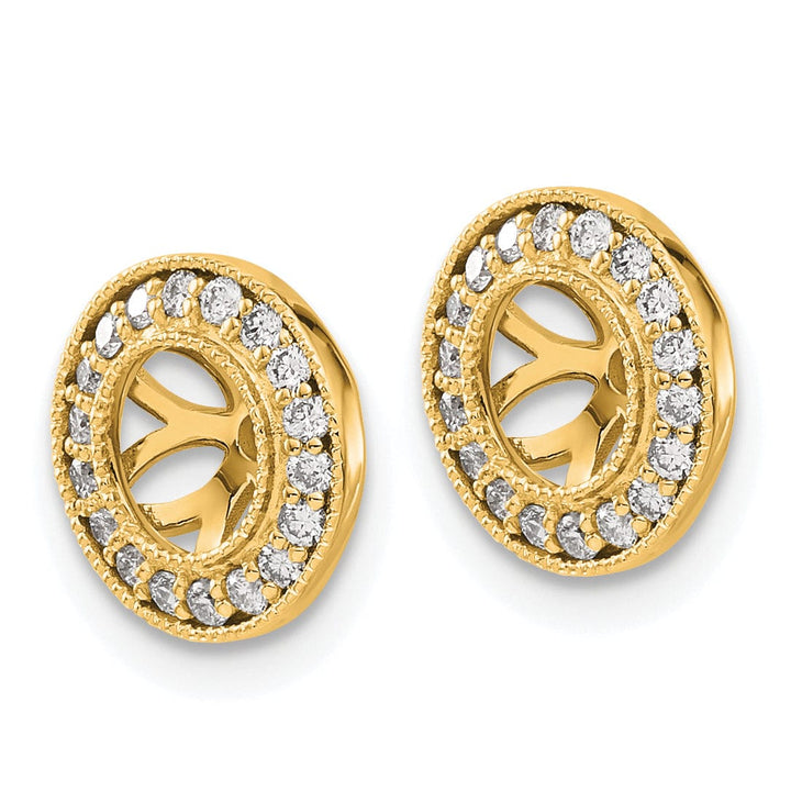 14k Yellow Gold 1/3 CT Diamond Circle Earring Jackets