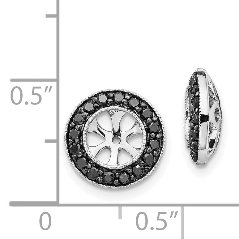 14k White Gold 1/3 CT Black Diamond Circle Earring Jackets