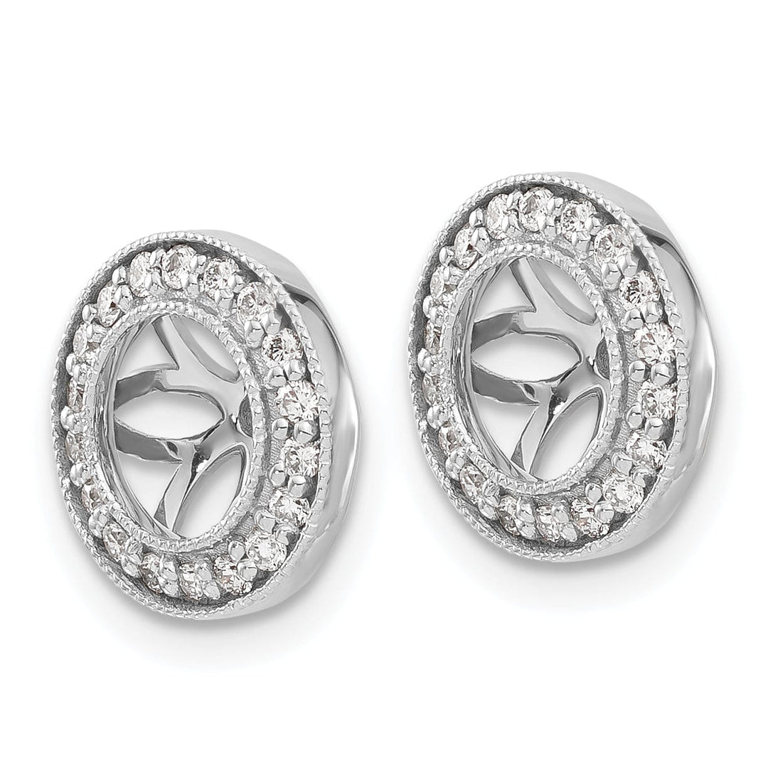14k White Gold 1/3 CT Diamond Circle Earring Jackets