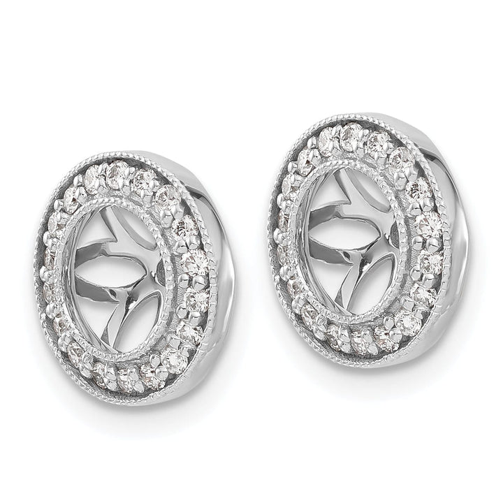 14k White Gold 1/3 CT Diamond Circle Earring Jackets