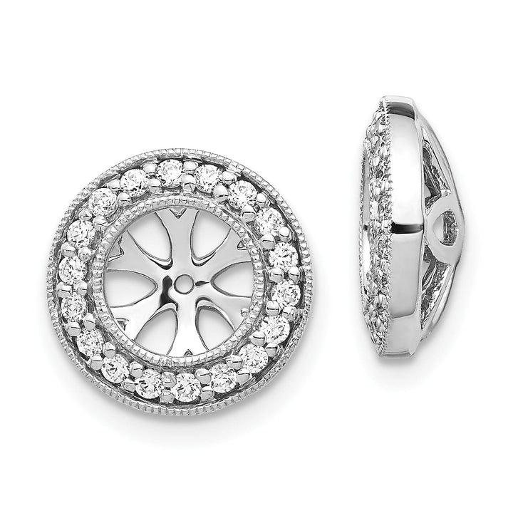 14k White Gold 1/3 CT Diamond Circle Earring Jackets