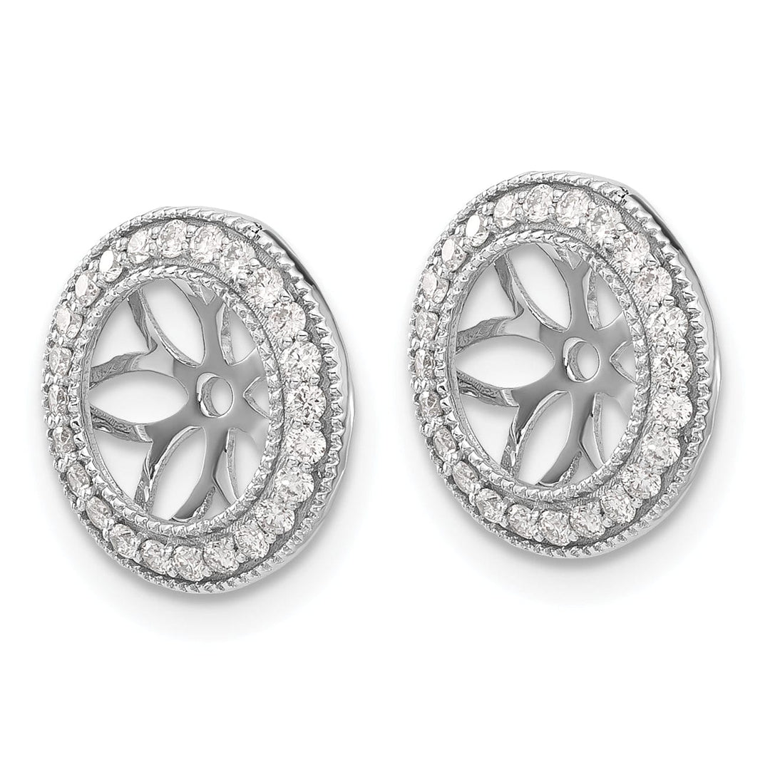 14k White Gold 3/8 CT Diamond Circle Earring Jackets