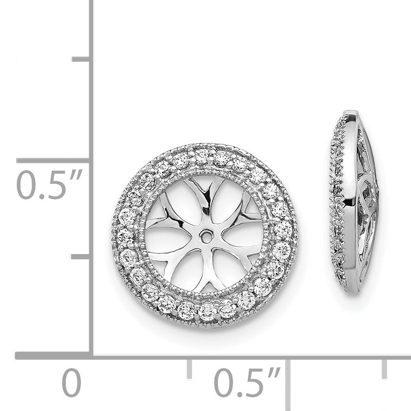 14k White Gold 3/8 CT Diamond Circle Earring Jackets