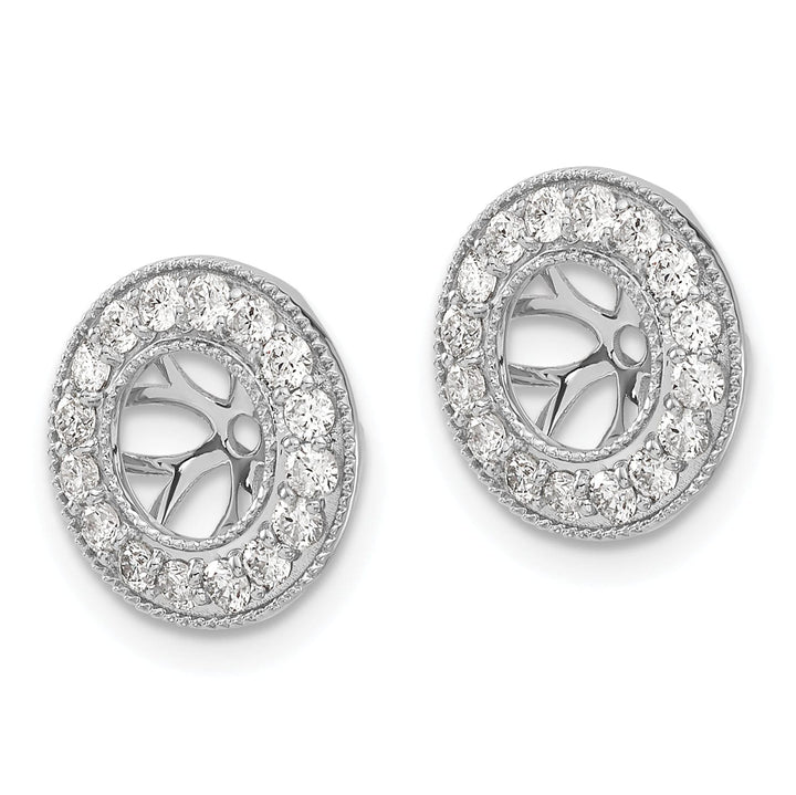 14k White Gold 3/4 CT Diamond Circle Earring Jackets
