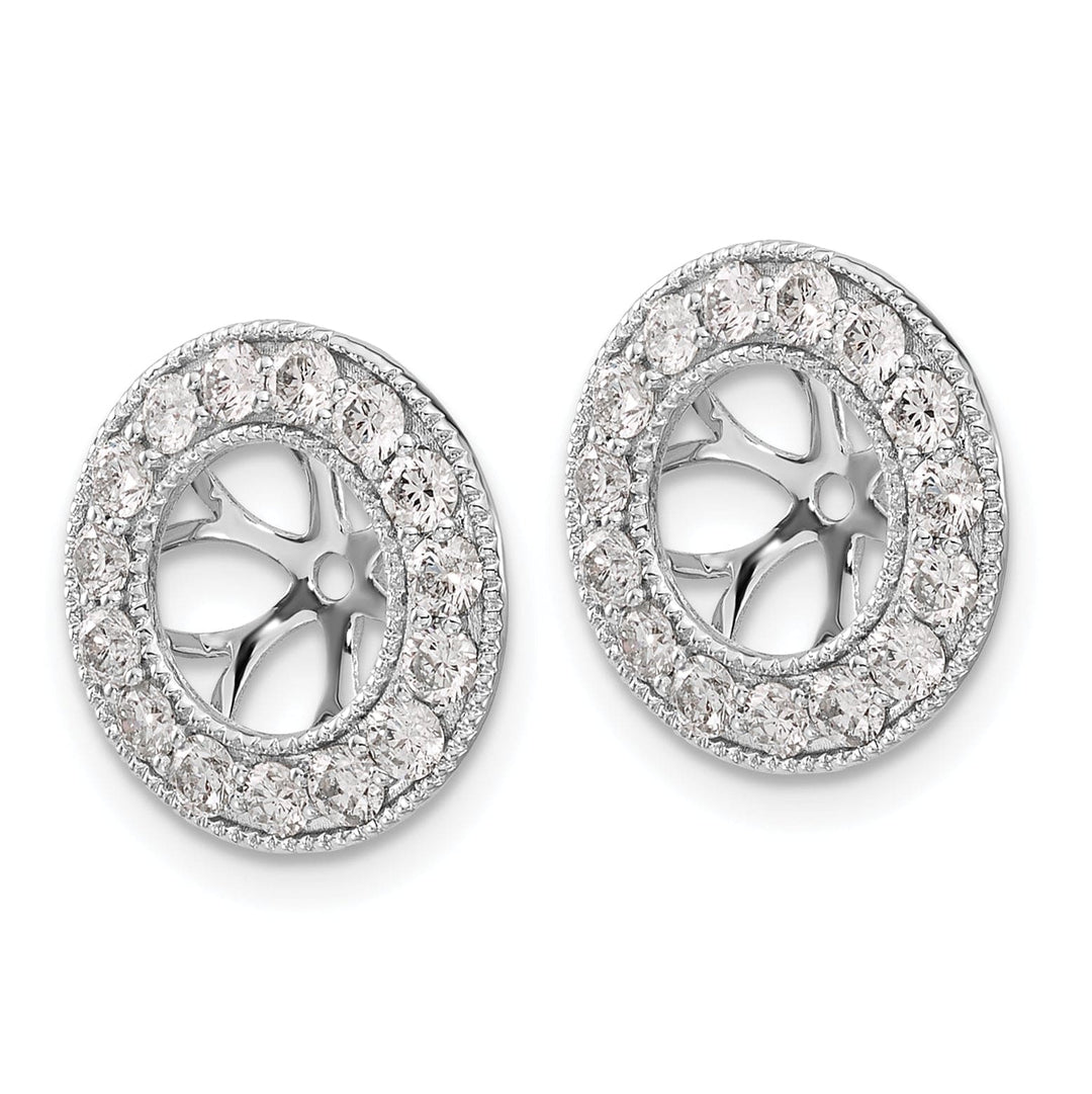 14k White Gold 1 CT Diamond Circle Earring Jackets