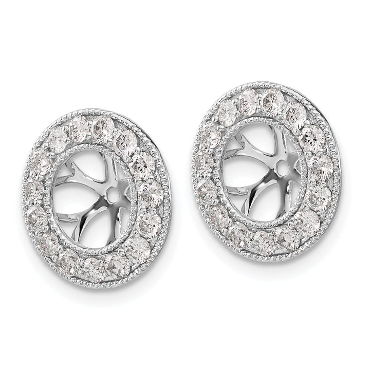 14k White Gold 1 CT Diamond Circle Earring Jackets