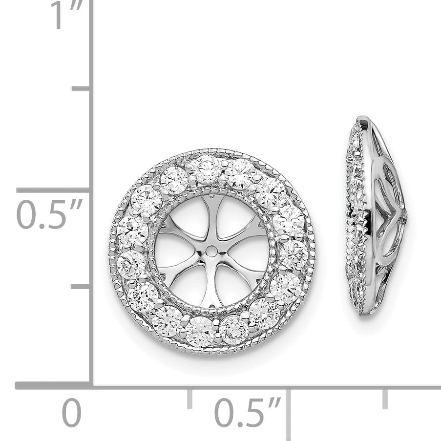 14k White Gold 1 CT Diamond Circle Earring Jackets
