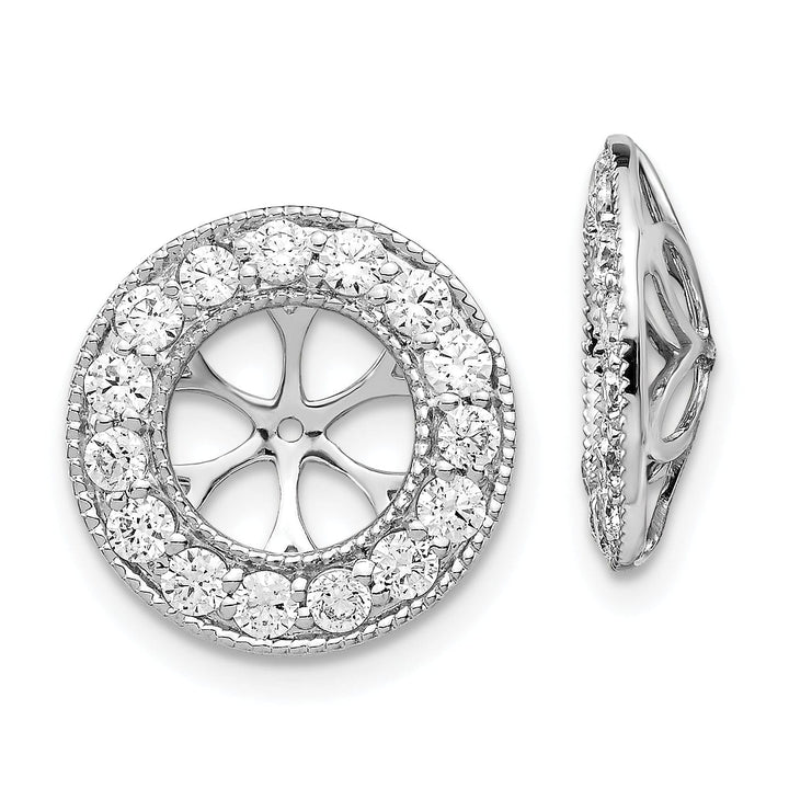 14k White Gold 1 CT Diamond Circle Earring Jackets