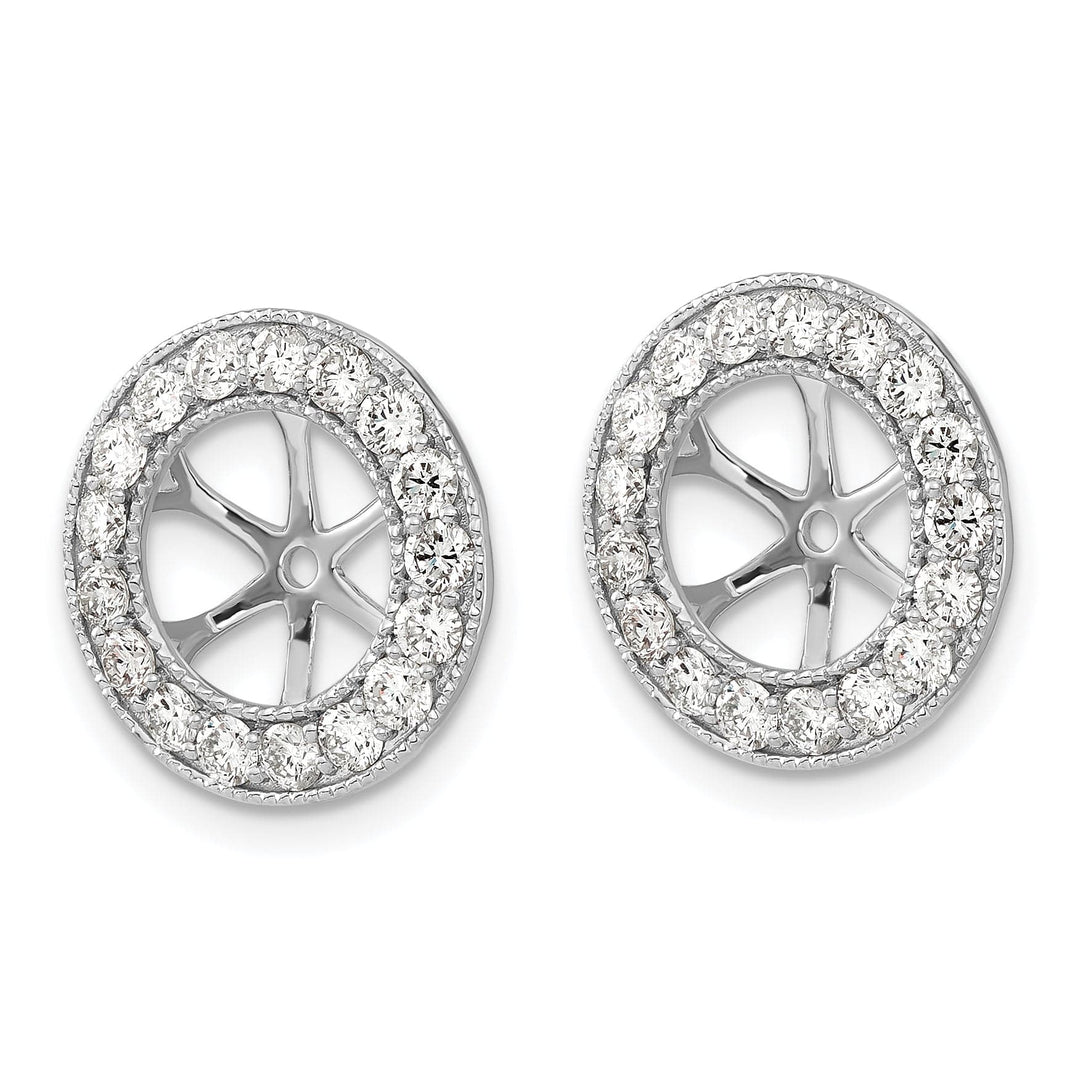 14k White Gold 1.19 CT Diamond Circle Earring Jackets