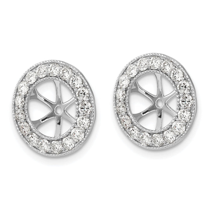 14k White Gold 1.19 CT Diamond Circle Earring Jackets