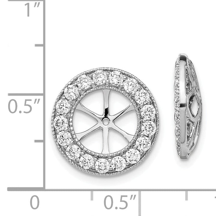 14k White Gold 1.19 CT Diamond Circle Earring Jackets