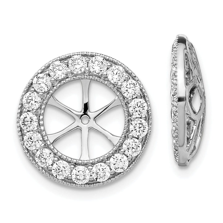 14k White Gold 1.19 CT Diamond Circle Earring Jackets
