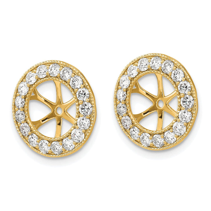 14k Yellow Gold 1.19 CT Diamond Circle Earring Jackets