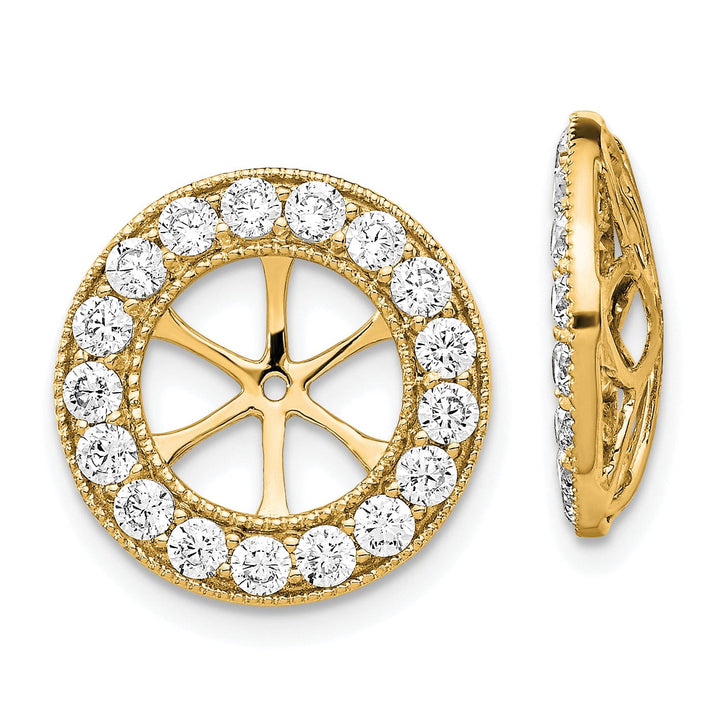 14k Yellow Gold 1.19 CT Diamond Circle Earring Jackets