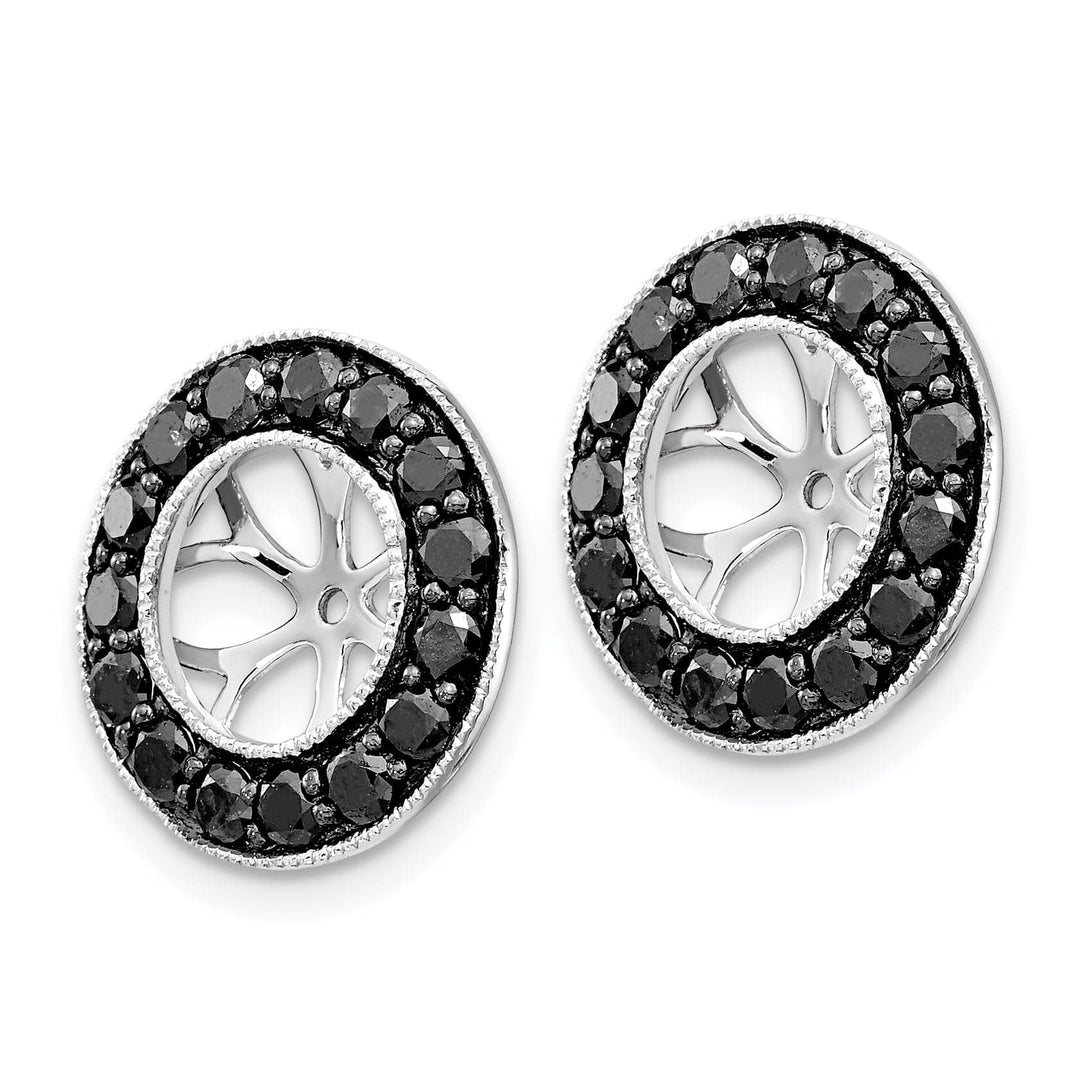 14k White Gold 1 CT Black Diamond Earring Jackets