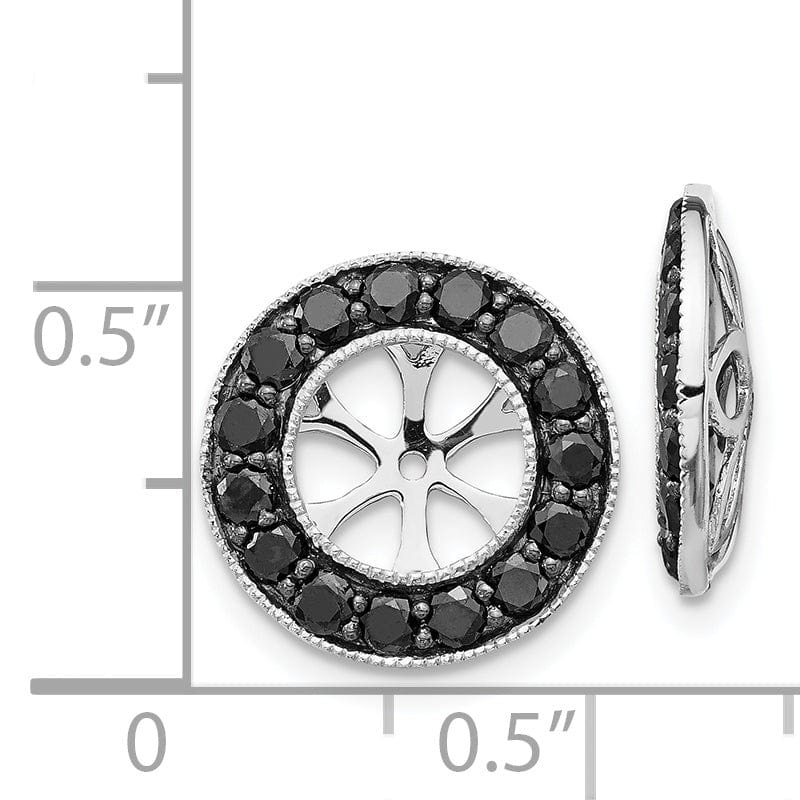 14k White Gold 1 CT Black Diamond Earring Jackets