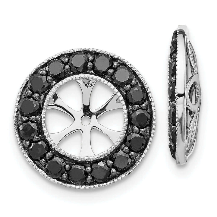 14k White Gold 1 CT Black Diamond Earring Jackets