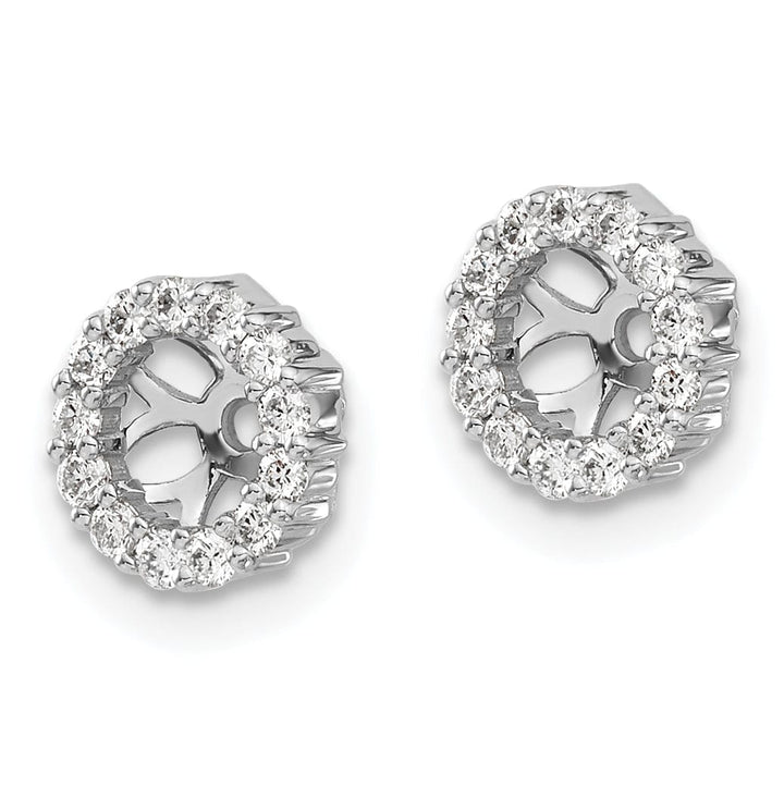 14k White Gold 1/4 CT Cluster Diamond Circle Earring Jackets