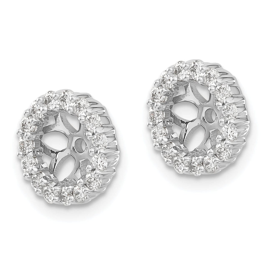 14k White Gold 1/2 CT Diamond Cluster Circle Design Earring Jackets