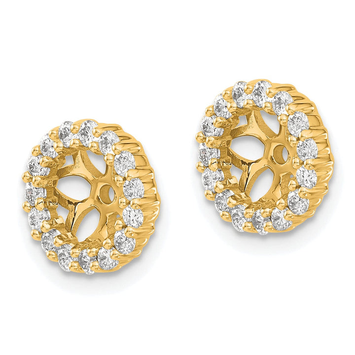 14k Yellow Gold 1/2 CT Cluster Diamond Circle Earring Jackets