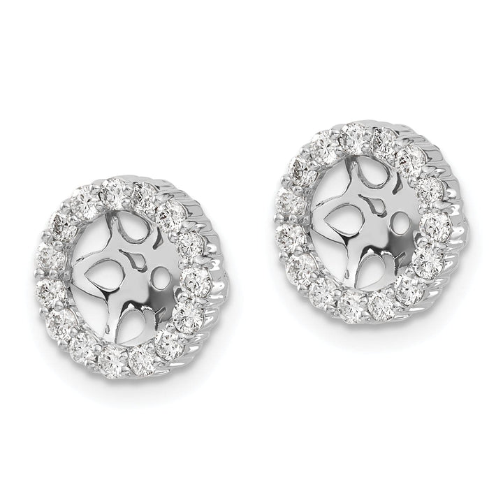 14k White Gold 1/2 CT Cluster Diamond Circle Earring Jackets