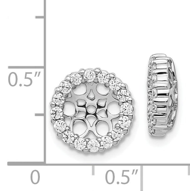 14k White Gold 3/4 CT Cluster Diamond Circle Earring Jackets