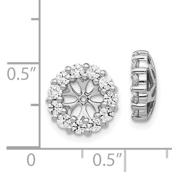 14k White Gold 1 CT Diamond Cluster Circle Earring Jackets