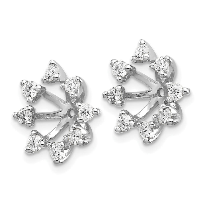 14k White Gold 1/2 CT I1 Diamond Fancy Earring Jackets