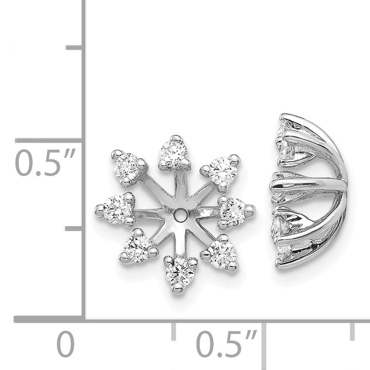 14k White Gold 1/2 CT I1 Diamond Fancy Earring Jackets