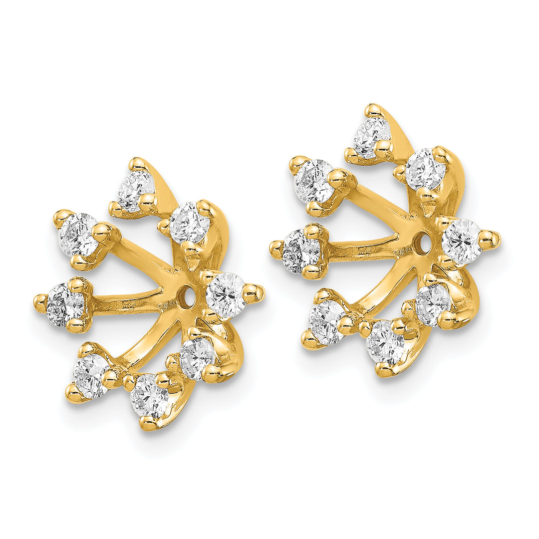 14k Yellow Gold 1/2 CT I1 Diamond Fancy Earring Jackets