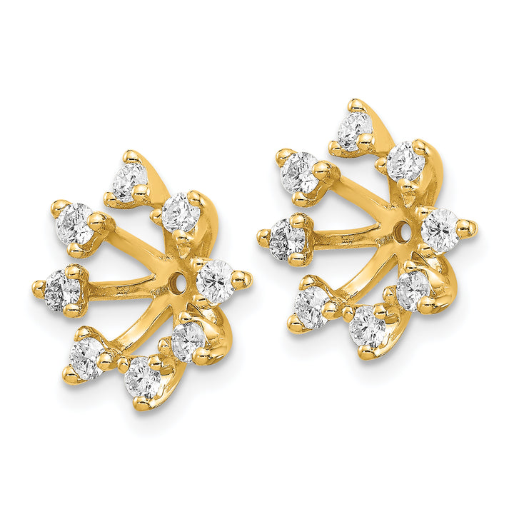 14k Yellow Gold 1/2 CT I1 Diamond Fancy Earring Jackets