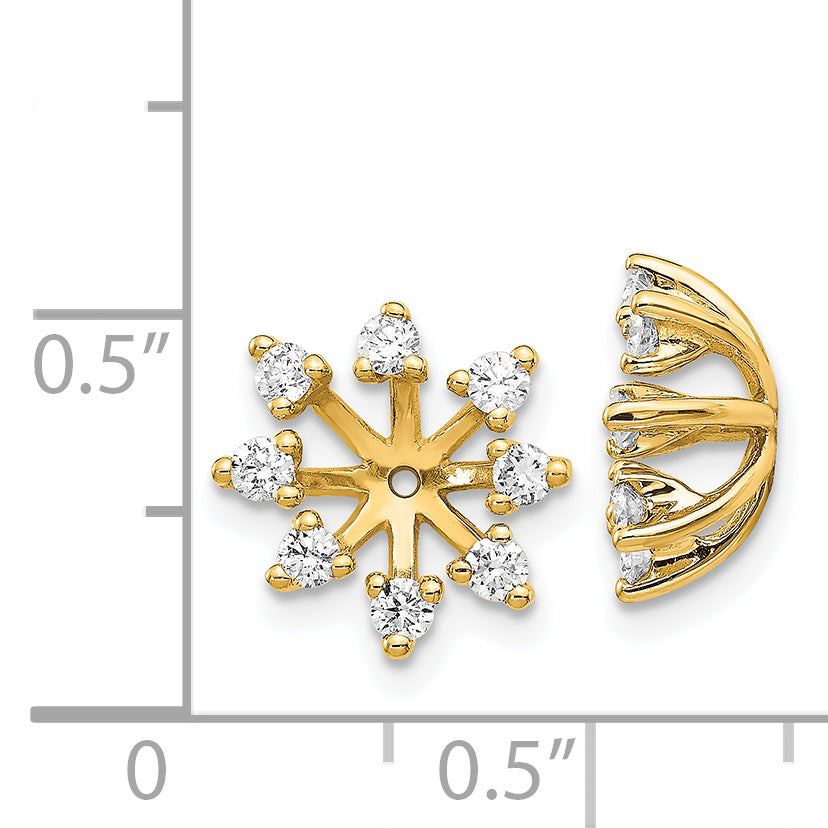 14k Yellow Gold 1/2 CT I1 Diamond Fancy Earring Jackets