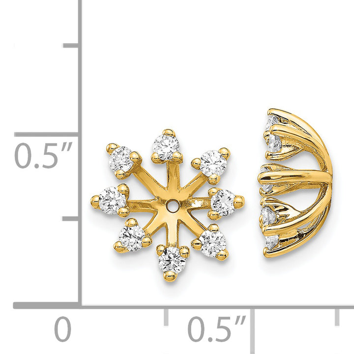 14k Yellow Gold 1/2 CT I1 Diamond Fancy Earring Jackets