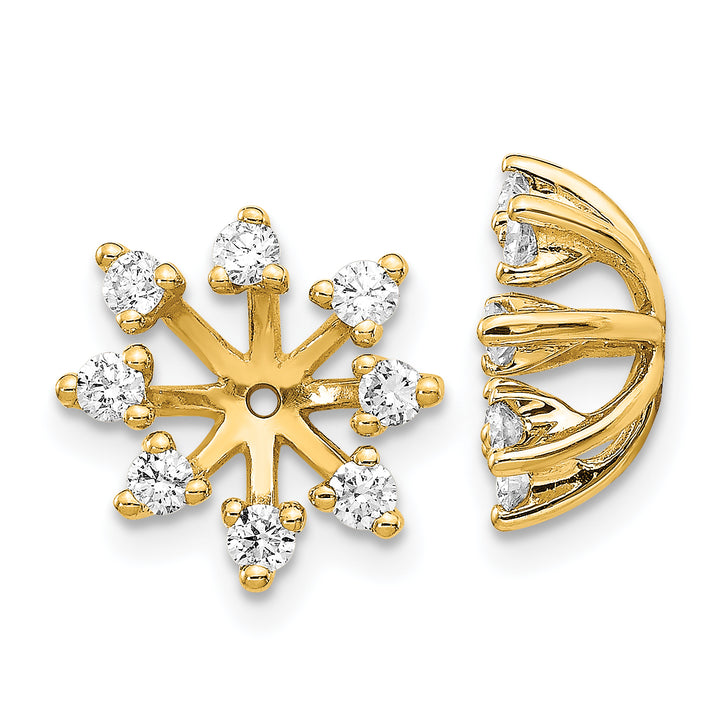 14k Yellow Gold 1/2 CT I1 Diamond Fancy Earring Jackets