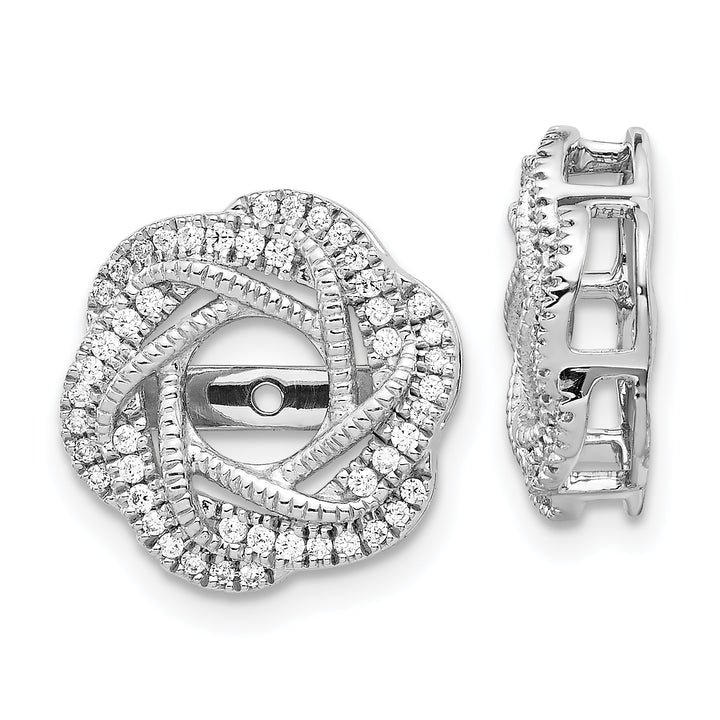 14k White Gold 1/3 CT Diamond ClusterTwist Earring Jackets