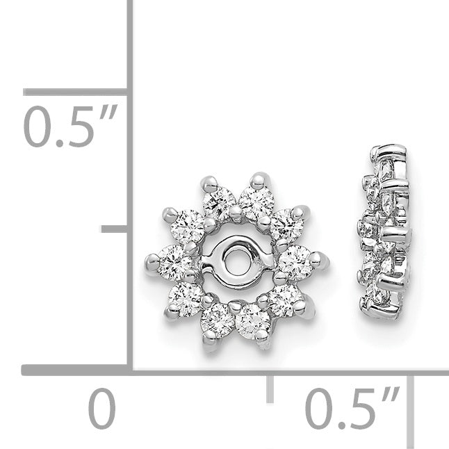 14k White Gold 3/8 CT I1 Diamond Fancy Earring Jackets
