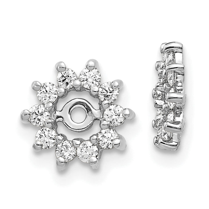 14k White Gold 3/8 CT I1 Diamond Fancy Earring Jackets