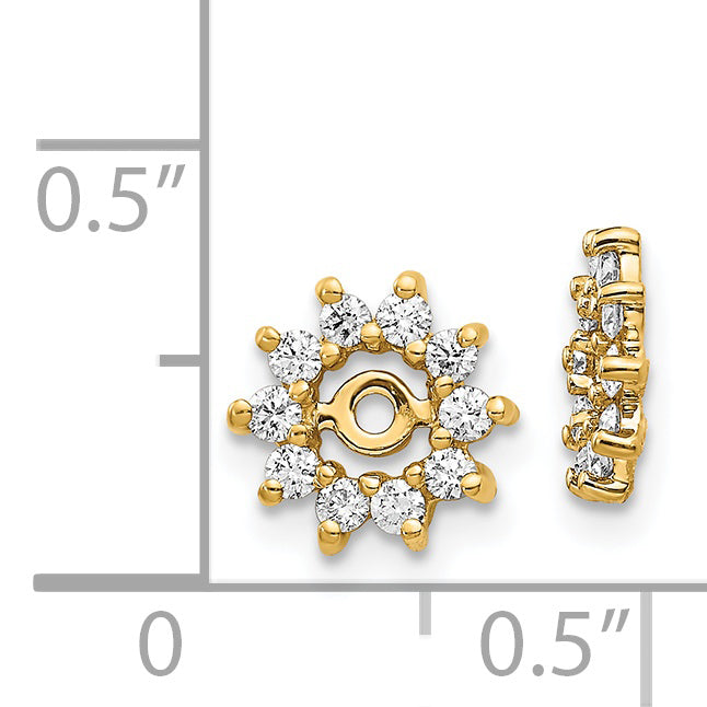 14k Yellow Gold 3/8 CT I1 Diamond Cluster Earring Jackets
